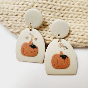 Polymer Clay Modern Pumpkin Earrings Fall Jewelry